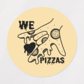 Wir Liebe Pizzas - Pizza Liebe - ASL ILY Obsession Etiketten (Design 2)