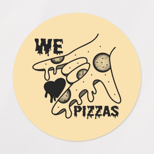 Wir Liebe Pizzas - Pizza Liebe - ASL ILY Obsession Etiketten (Design 2)
