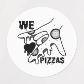 Wir Liebe Pizzas - Pizza Liebe - ASL ILY Obsession Etiketten (Design 1)