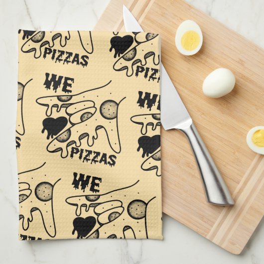 Wir Liebe Pizzas - Pizza Liebe - ASL ILY Obsession Geschirrtuch (Viertel Falte)