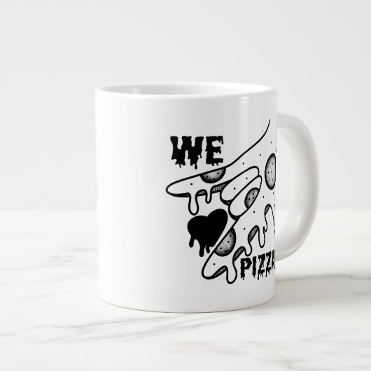 Wir Liebe Pizzas - Pizza Liebe - ASL ILY Obsession Jumbo-Tasse (Vorderseite Rechts)