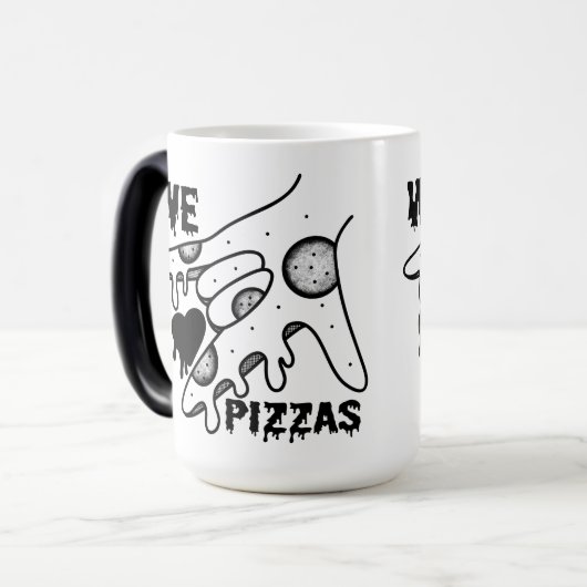 Wir Liebe Pizzas - Pizza Liebe - ASL ILY Obsession Verwandlungstasse (Vorderseite Links)