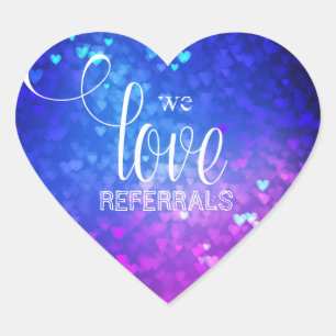 Wir Liebe Referenzen Bokeh Lights Realtor Aufklebe Herz-Aufkleber