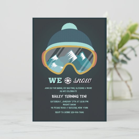 Wir Liebe Schneeflocken Einladung (Stehend Vorderseite)