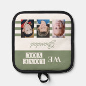 Wir Liebe Sie 3 Foto grün Topflappen (Vorderseite)