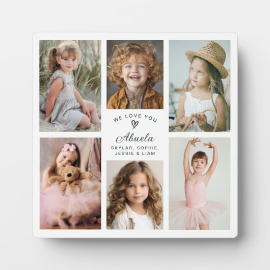 Wir Liebe Sie Abel Foto Collage Keepake Fotoplatte (Vorderseite)