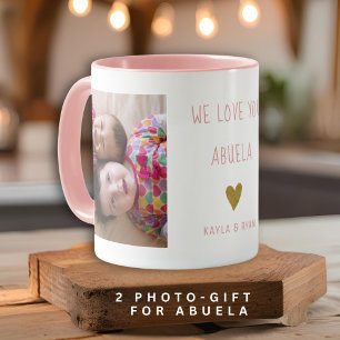 Wir Liebe Sie Abuela 2 FotoCollage Oma Rosa Tasse