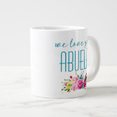 Wir Liebe Sie Abuela Aquamarin Pink Floral Jumbo-Tasse (Vorderseite Rechts)