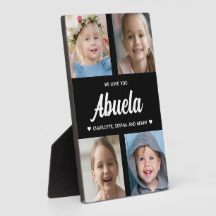 Wir Liebe Sie Abuela Familie halten Foto Collage Fotoplatte