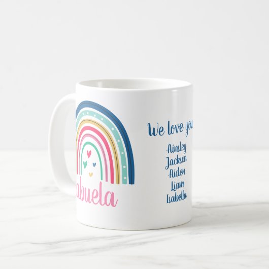 Wir Liebe Sie Abuela Rainbow Kaffee Tasse (Vorderseite Links)