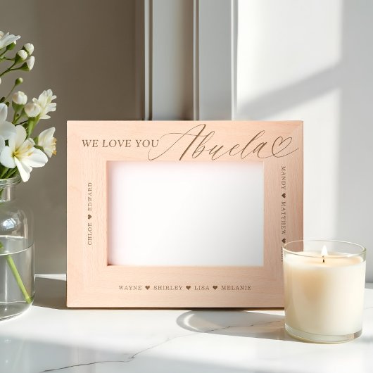 Wir Liebe Sie Abuela Script Herzlichen Großmutter Geätzte Rahmen
