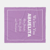 "Wir Liebe Sie ABUELITA" Personalisiert Mauve Fleecedecke (Vorderseite (Horizontal))