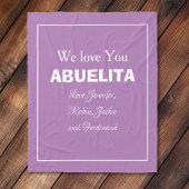 "Wir Liebe Sie ABUELITA" Personalisiert Mauve Fleecedecke