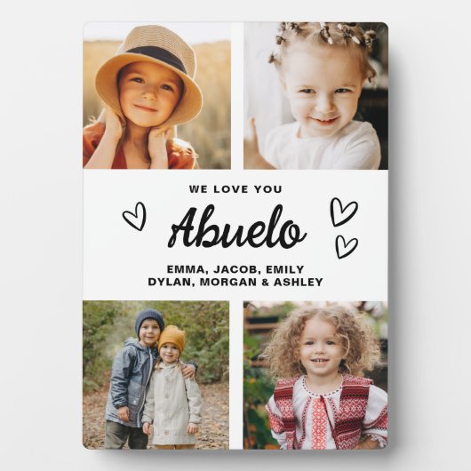 Wir Liebe Sie Abuelo Moderne FotoCollage Fotoplatte (Vorderseite)