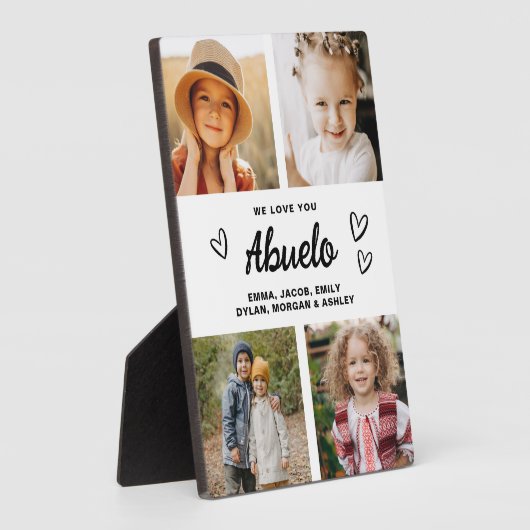 Wir Liebe Sie Abuelo Moderne FotoCollage Fotoplatte (Seite)