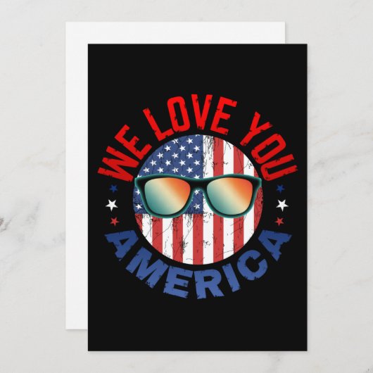 Wir Liebe Sie Amerika Einladung (Vorne/Hinten)