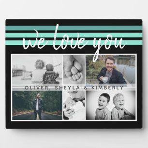 Wir Liebe Sie Black Script Familie 6 Foto Collage Fotoplatte