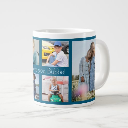 Wir Liebe Sie Bubbe Großmutter 6 Foto Jumbo-Tasse (Vorderseite Rechts)