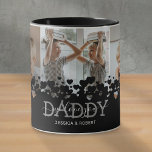 Wir Liebe Sie Daddy 3 Foto Tasse<br><div class="desc">Moderne Tasse für Papa mit einer Foto-Collage der Kinder,  einem modernen Design aus schwarzem Herzen,  dem Sprichwort "We Liebe you daddy" und den Kindernamen.</div>