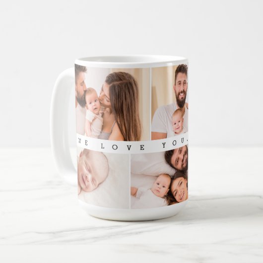 Wir Liebe Sie Daddy 6 Foto Collage custom Kaffeetasse