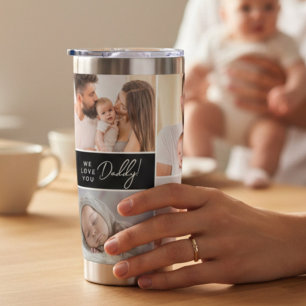 Wir Liebe Sie Daddy Custom Multi Fotos Vatertag Thermobecher