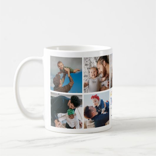 Wir Liebe Sie Daddy Foto Collage Kaffee Tasse (Links)