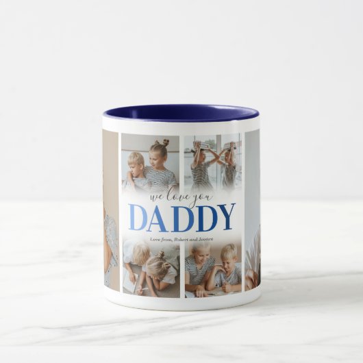 Wir Liebe Sie Daddy Foto Collage Tasse (Zentrum)
