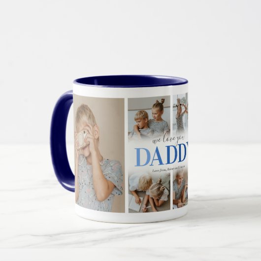 Wir Liebe Sie Daddy Foto Collage Tasse (Vorderseite Links)