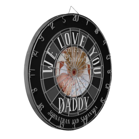 Wir Liebe Sie Daddy Foto Dartscheibe (Vorderseite Links)