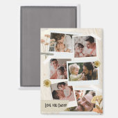 Wir Liebe Sie Daddy FotoCollage Magnet (Vorderseite/Rückseite)