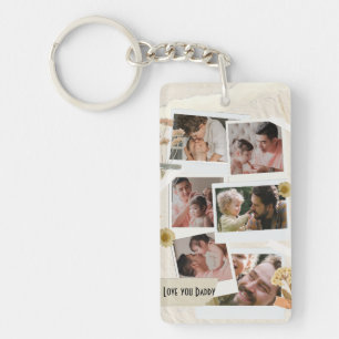 Wir Liebe Sie Daddy FotoCollage Schlüsselanhänger