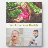 Wir Liebe Sie Daddy Gold Script Foto Collage Fotoplatte (Vorderseite)