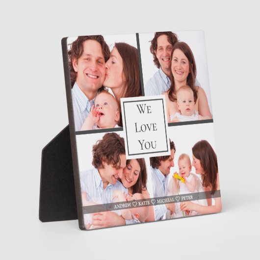 Wir Liebe Sie Daddy, Personalisiert 4 Foto Uni Fotoplatte (Vorderseite)