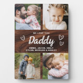 Wir Liebe Sie Daddy Rustic Wood Foto Collage Fotoplatte (Vorderseite)