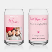 Wir Liebe Sie die beste Mama je rosa Foto Namen be Dosenglas (Vorderseite)