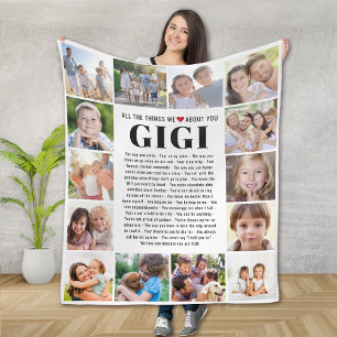 Wir Liebe Sie Gigi Multi Foto Collage Keepake Fleecedecke