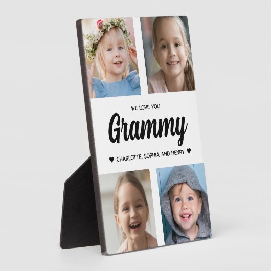 Wir Liebe Sie Grammy Familie halten Foto Collage Fotoplatte (Seite)