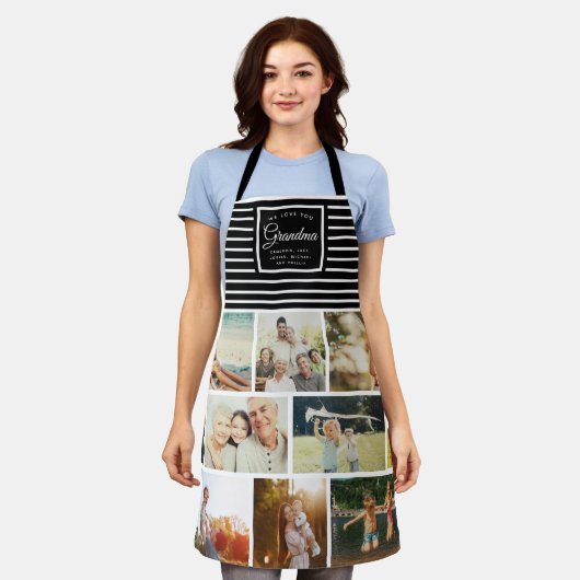 WIR LIEBE SIE GRANDMA Familienfoto Collage Script Schürze (Getragen)