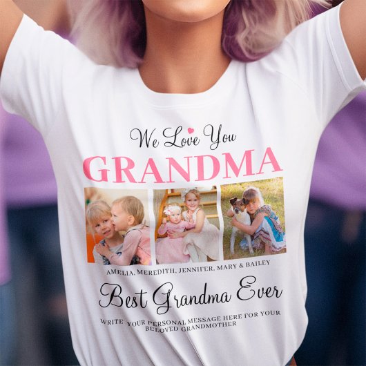Wir Liebe Sie GRANDMA von Grandkids Foto Collage T-Shirt