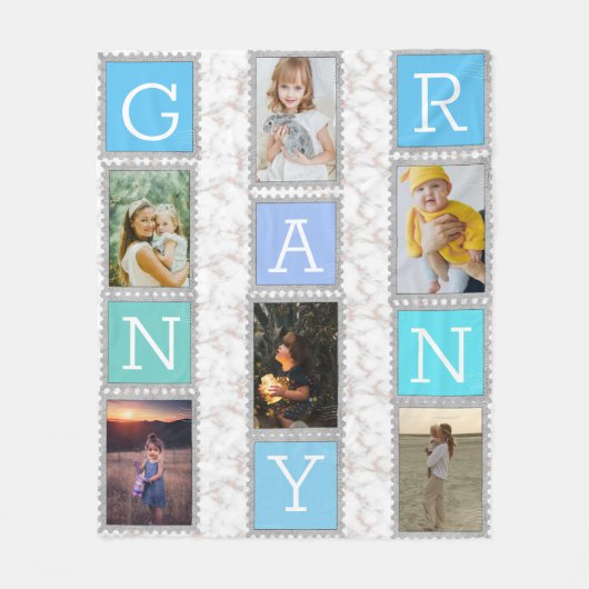 Wir Liebe Sie Granny 6 Sechs FotoCollage Oma Fleecedecke (Vorderseite)