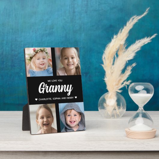 Wir Liebe Sie Granny Familie halten Foto Collage Fotoplatte (Seite)