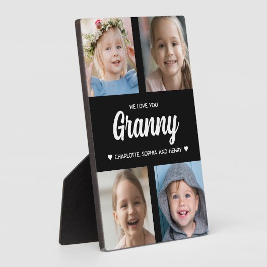Wir Liebe Sie Granny Familie halten Foto Collage Fotoplatte (Seite)