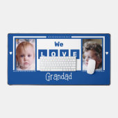 Wir Liebe Sie Großbuchstaben 2 Foto dunkelblau Schreibtischunterlage (Tastatur & Maus)