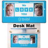 Wir Liebe Sie Großbuchstaben 2 Foto hellblau Schreibtischunterlage