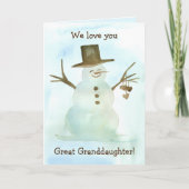 Wir Liebe Sie große Enkeltochter frohe Weihnachten Karte (Vorderseite)