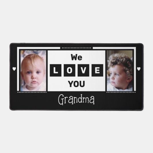 Wir Liebe Sie Großmutter 2 Foto Schwarz-weiß Schreibtischunterlage (Vorderseite)