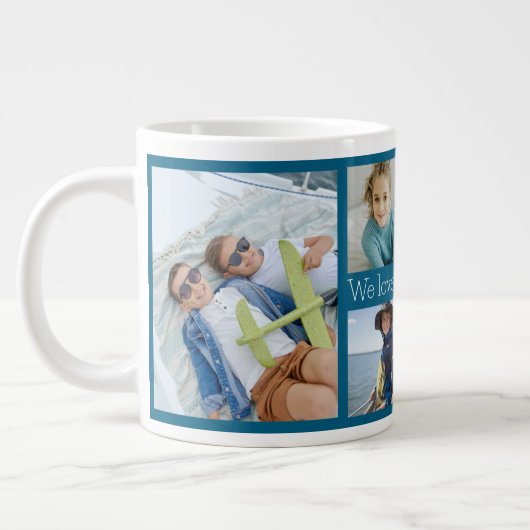 Wir Liebe Sie Großvater 6 Foto Jumbo-Tasse (Links)