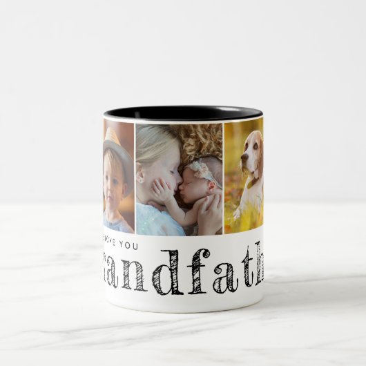 Wir Liebe Sie Großvater Großkinder Fotos Zweifarbige Tasse (Mittel)