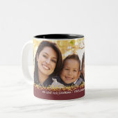 Wir Liebe Sie Ihr eigenes Foto Gold Sparkasse Zweifarbige Tasse (Vorderseite Links)