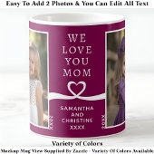 Wir Liebe Sie Mama 2 Foto Custom Berry Modern P208 Kaffeetasse